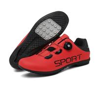 Mateju Zapatillas Ciclismo Sin Calas Hombre Mujer, 36-47 EU Zapatillas de Ciclismo Suela de Goma Hombre Respirables Antideslizantes para Deportes al Aire Libre (36,L90 Rojo)