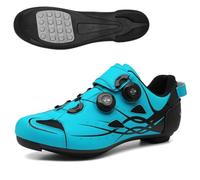 Mateju Zapatillas Ciclismo Sin Calas Hombre Mujer, 36-47 EU Zapatillas de Ciclismo Suela de Goma Hombre Respirables Antideslizantes para Deportes al Aire Libre (T398 Turquesa,41)