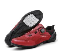 Mateju Zapatillas Ciclismo Sin Calas Hombre Mujer, 36-47 EU Zapatillas de Ciclismo Suela de Goma Hombre Respirables Antideslizantes para Deportes al Aire Libre (QT06 Rojo,37)