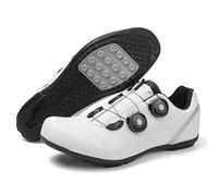 Mateju Zapatillas Ciclismo Sin Calas Hombre Mujer, 37-47 EU Zapatillas de Ciclismo Suela de Goma Hombre Respirables Antideslizantes para Deportes al Aire Libre (43,2413 Blanco)