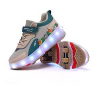 Mateju Zapatos con Ruedas para Niña y Niño Patines con 4 Ruedas, Zapatillas Deportivas al Aire Libre Retráctil, Zapatillas de Skateboarding Niñas Niños Adulto 36 EU Camello