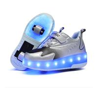 Mateju Zapatos con Ruedas para Niños Patines con 2 Ruedas, Zapatillas Deportivas al Aire Libre Retráctil, Zapatillas de Skateboarding con Boton para Niña y Niño, Adulto Mujer Hombre