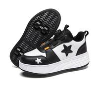 Mateju Zapatos con Ruedas para Niños y Niñas, Patines Estrella Moda con 4 Ruedas Retráctil, Zapatillas Deportivas al Aire Libre Zapatillas de Skateboarding 2 en 1 Multiusos