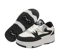 Mateju Zapatos con Ruedas para Niños y Niñas, Patines Multiusos 2 en 1, Zapatillas Deportivas al Aire Libre con 4 Ruedas Retráctil, Zapatillas de Skateboarding de Moda