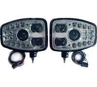 Matel Service Juego de faros LED principales de 12/24 V para tractores, maquinaria de construcción y excavadoras con indicador de dirección derecha e izquierda, IP65, para R148 R149 R10, iluminación