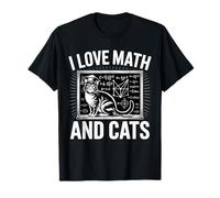 Matemáticas Amante de los Gatos Divertido Profesor de Matemáticas I Love Math and Cats Camiseta
