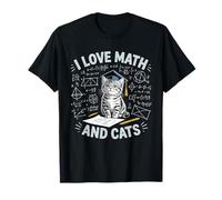 Matemáticas Amante de los Gatos Divertido Profesor de Matemáticas I Love Math and Cats Camiseta