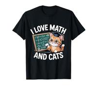 Matemáticas Amante de los Gatos Divertido Profesor de Matemáticas I Love Math and Cats Camiseta