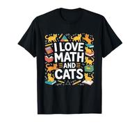 Matemáticas Amante de los Gatos Divertido Profesor de Matemáticas I Love Math and Cats Camiseta