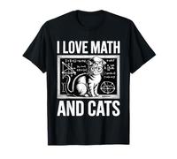 Matemáticas Amante de los Gatos Divertido Profesor de Matemáticas I Love Math and Cats Camiseta