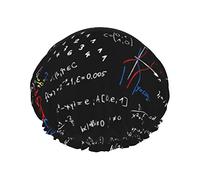 Matemáticas avanzadas, reutilizable, impermeable, lavable, ajustable, adecuado para mujeres, todas las longitudes de cabello, gorro de ducha
