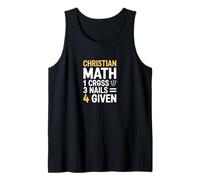 Matemáticas Cristianas Una Cruz Tres Clavos Cuatro Dados Camiseta sin Mangas