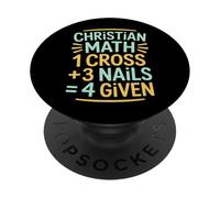 Matemáticas Cristianas Una Cruz Tres Clavos Cuatro Dados PopSockets PopGrip Adhesivo