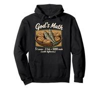 Matemáticas de Dios 5 Panes 2 Pescado 5000 Comidas Cristiano Jesús Biblia Sudadera con Capucha