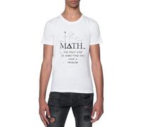 Matemáticas El Primer Paso Es Admitirlo Camiseta De Manga Corta Blanca con Cuello Redondo para Hombre T-Shirt Short Sleeve White Crewneck tee For Men