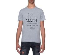 Matemáticas El Primer Paso Es Admitirlo Camiseta De Manga Corta con Cuello Redondo Gris para Hombre T-Shirt Short Sleeve Grey Crewneck tee For Men