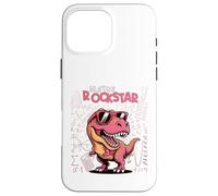 Matemáticas Estrella de Rock, niñas, Trex Rosa, Dinosaurios números de Dinosaurio Carcasa para iPhone 16 Pro MAX