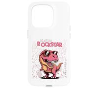 Matemáticas Estrella de Rock, niñas, Trex Rosa, Dinosaurios números de Dinosaurio Carcasa para iPhone 15 Pro