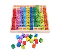 Matemáticas Juguetes educativos de Madera Tabla de multiplicar 10x10 Rompecabezas Bloques de Aprendizaje para niños Seguro No tóxico Respetuoso con el Medio Ambiente Colores