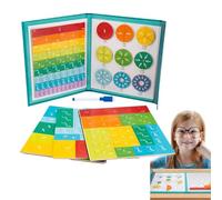 Matemáticas Magnéticas - Conjunto De Libros De Aprendizaje Fracción, Manipulaciones Educativas De Madera | Juegos Matemáticas Para Estudiantes De Primaria, Kit De Clase Para Aprendizaje Práctico, P