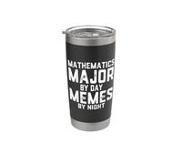 Matemáticas Major By Day Memes Noche Matemáticas Chiste Estudiante Meme Vaso térmico de acero inoxidable de doble pared