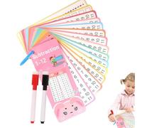 Matemáticas Matemáticas, Adición Deducción Tarjetas Flash | División -Adición Juego de Multiplicación de Atracción | Seca borrar tarjetas educativas de doble cara con agujeros perforados, niños