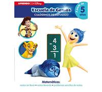Matemáticas: restas sin llevar · restas llevando · problemas sencillos de restas (a partir de 5 años) (Disney. Escuela de Genios [Cuadernos de refuerzo]): (Incluye pegatinas) (Aprendo con Disney)