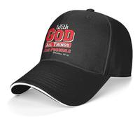 Mateo 19 26 con Dios Todo Es Posible Unisex Gorras De Béisbol Rápido Al Aire Libre Cap Anti-UV con Visiera Sombrero For Verano Golf Senderismo
