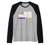 Mateo 28:19-20 Id, pues, y haced cristianos a los discípulos Camiseta Manga Raglan