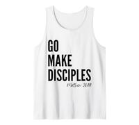Mateo 28:19 Go Make Discípulos Escritura Biblia Cristiana Camiseta sin Mangas