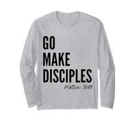 Mateo 28:19 Go Make Discípulos Escritura Biblia Cristiana Manga Larga