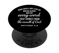 Mateo 4:4 Cada Palabra de Dios Escritura Versículo Bíblico Oración PopSockets PopGrip Adhesivo