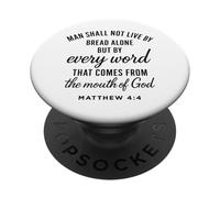 Mateo 4:4 Cada Palabra de Dios Escritura Versículo Bíblico Oración PopSockets PopGrip Adhesivo