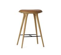 Mater High stool taburete Mater bajo 69 cm piel cruda. base de roble enjabonado