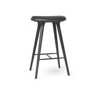 Mater High stool taburete Mater bajo 69 cm piel negra. roble sirka grey