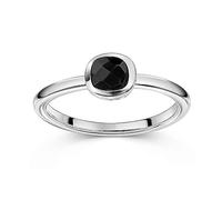 MATERIA by Matthias Wagner Anillo cuadrado de piedras preciosas de plata 925 para mujer, Plata de ley, Ónix