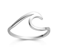 MATERIA by Matthias Wagner Anillo ondulado para mujer, plata 925, anillo de plata para mujer SR-140, 59, Plata de ley