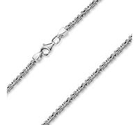 MATERIA by Matthias Wagner Cadena bizantina de plata 925 para hombre y mujer, 2,5 mm, cuadrado rodiado, Plata esterlina, Diamante
