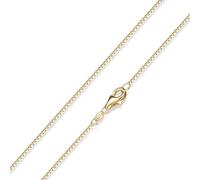 MATERIA by Matthias Wagner Cadena veneciana para mujer, 1 mm, plata 925 chapada en oro en 6 longitudes K15, 40 cm, Plata esterlina
