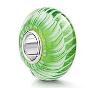 MATERIA by Matthias Wagner Colgante de cristal de Murano de plata 925 verde para pulseras/cadenas 1243, Vidrio