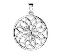 MATERIA by Matthias Wagner Colgante para mujer de plata 925 con mandala y circonitas bañadas en rodio, ohne Kette, Plata Zirconia cúbica