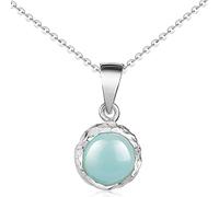 MATERIA by Matthias Wagner Collar para mujer con colgante de piedras preciosas de calcedonia de plata 925 en azul, Gema, Chalcedony
