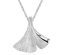 MATERIA by Matthias Wagner Collar para mujer de plata 925 rodiada, 22 x 23,5 mm, con cadena de plata KA-12, Plata esterlina