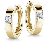 MATERIA by Matthias Wagner Pendientes de aro de plata 925 para mujer, 17 mm, rodiados o dorados, Circonita cúbica, Circonia cúbica