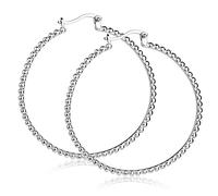 MATERIA by Matthias Wagner Pendientes de aro de plata de ley 925 para mujer, diámetro de 20, 30, 40 mm, 40mm, Plata de ley