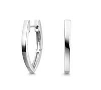 MATERIA by Matthias Wagner Pendientes de aro de plata de ley 925 para mujer, ovalados, Plata de ley