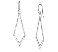 MATERIA by Matthias Wagner Pendientes de mujer de plata 925 colgantes triángulo SO-278, Plata