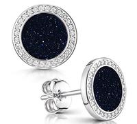 MATERIA by Matthias Wagner Pendientes de mujer de plata 925 con piedras preciosas y circonitas, 9 mm, Plata, -