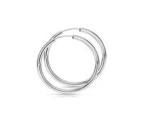 MATERIA by Matthias Wagner Pendientes de plata 925 para mujer y hombre, 2,5 mm de ancho en 8 tamaños, 2.5mm, Plata