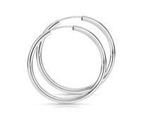 MATERIA by Matthias Wagner Pendientes de plata 925 para mujer y hombre, 2,5 mm de ancho en 8 tamaños, Ø 29 mm, Plata, Sin piedra preciosa